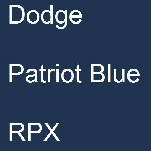 Dodge, Patriot Blue, RPX.